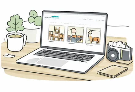 Browsing vintage furniture suitable for cafés, bars and restaurants