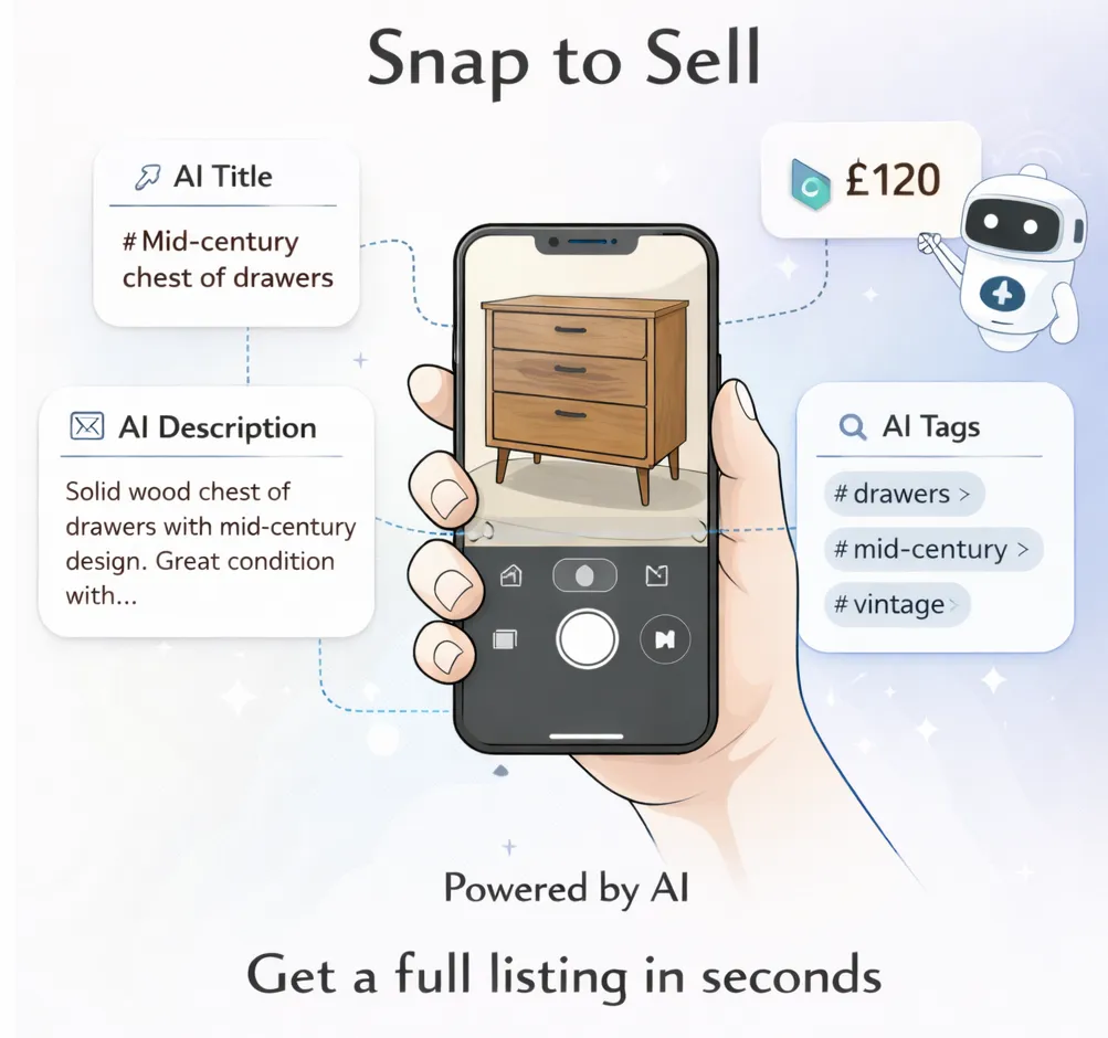 Snap to Sell uses AI to create a full furniture listing from photos