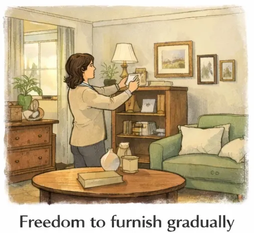 Thoughtfully furnished home using second-hand furniture