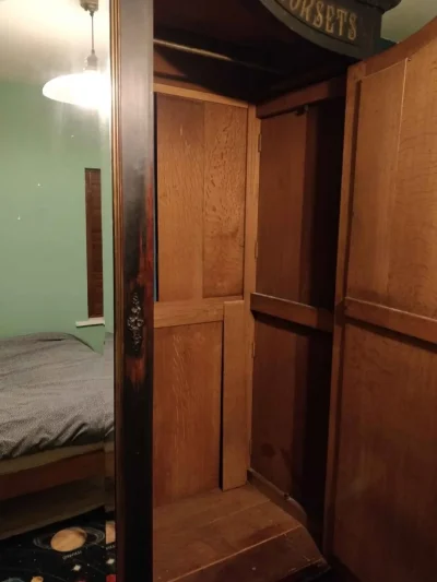 Vintage Retro Antique Unusual Unique Curved Top Double Wardrobe Free Standing — image 5