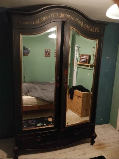 Vintage Retro Antique Unusual Unique Curved Top Double Wardrobe Free Standing — image 2