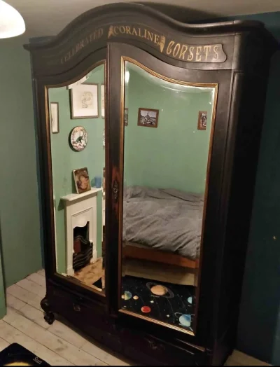 Vintage Retro Antique Unusual Unique Curved Top Double Wardrobe Free Standing