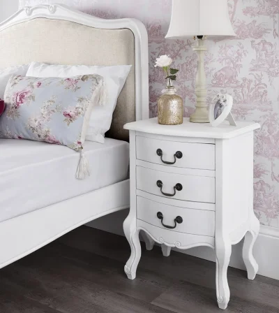 Juliette Shabby Chic Antique White Upholstered 5ft King Bed, Stunning White French bed. Quality — image 5