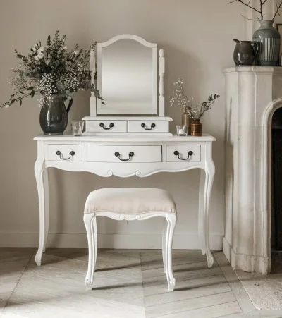 Juliette Shabby Chic Antique White Upholstered 5ft King Bed, Stunning White French bed. Quality — image 4