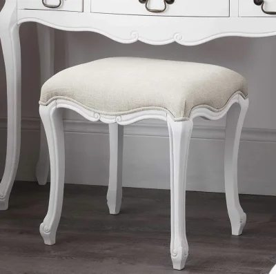 Juliette Shabby Chic Antique White Upholstered 5ft King Bed, Stunning White French bed. Quality