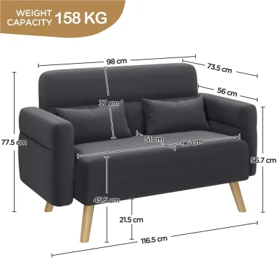 2 Seater Sofa Upholstered Loveseat — image 4