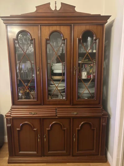 Reproduction mahogany antique cabinet unit