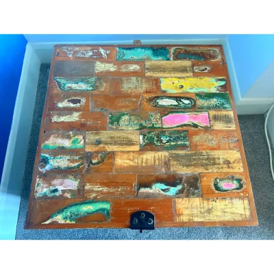 Solid Reclaimed Wood Antique Style Storage Box 50 × 50 × 47 cm — Collection Only — image 4