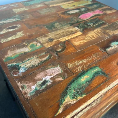 Solid Reclaimed Wood Antique Style Storage Box 50 × 50 × 47 cm — Collection Only — image 5