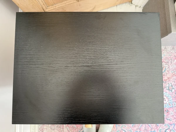 Black & Rattan 2 Drawer Bedside Table — image 4