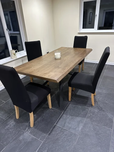 Oak dining table and chairs — image 2