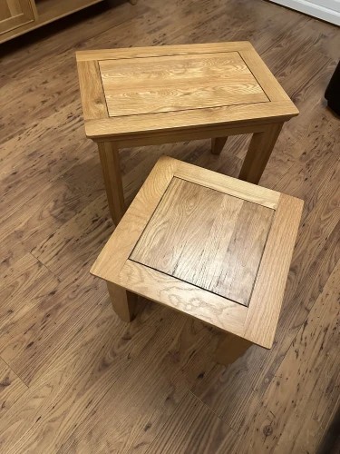 Nest of two oak tables — image 2
