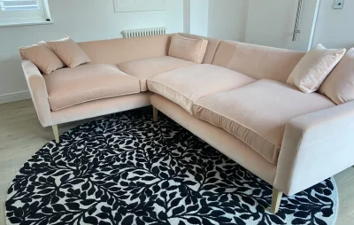 Brand new corner sofa in luxury Linwood velvet