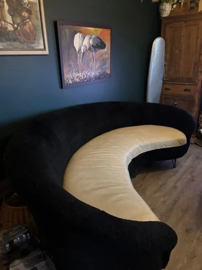 Vintage Italian designer settee and barrel chair — image 3