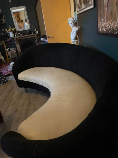 Vintage Italian designer settee and barrel chair