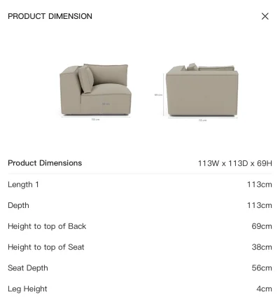 Soft truffle corner modular sofa,luxe chenille with large footstool — image 8