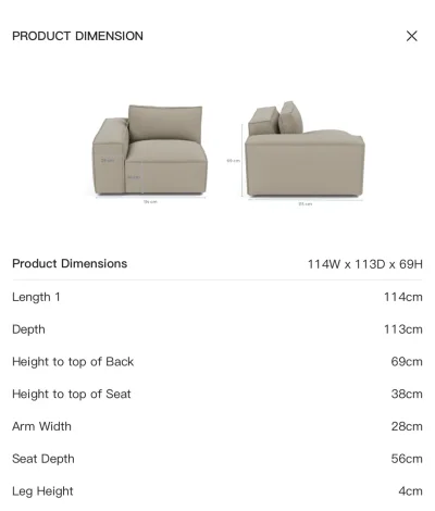 Soft truffle corner modular sofa,luxe chenille with large footstool — image 9