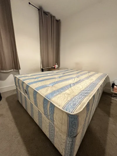 Comfortable Double Mattress with Elegant Blue and Cream Design