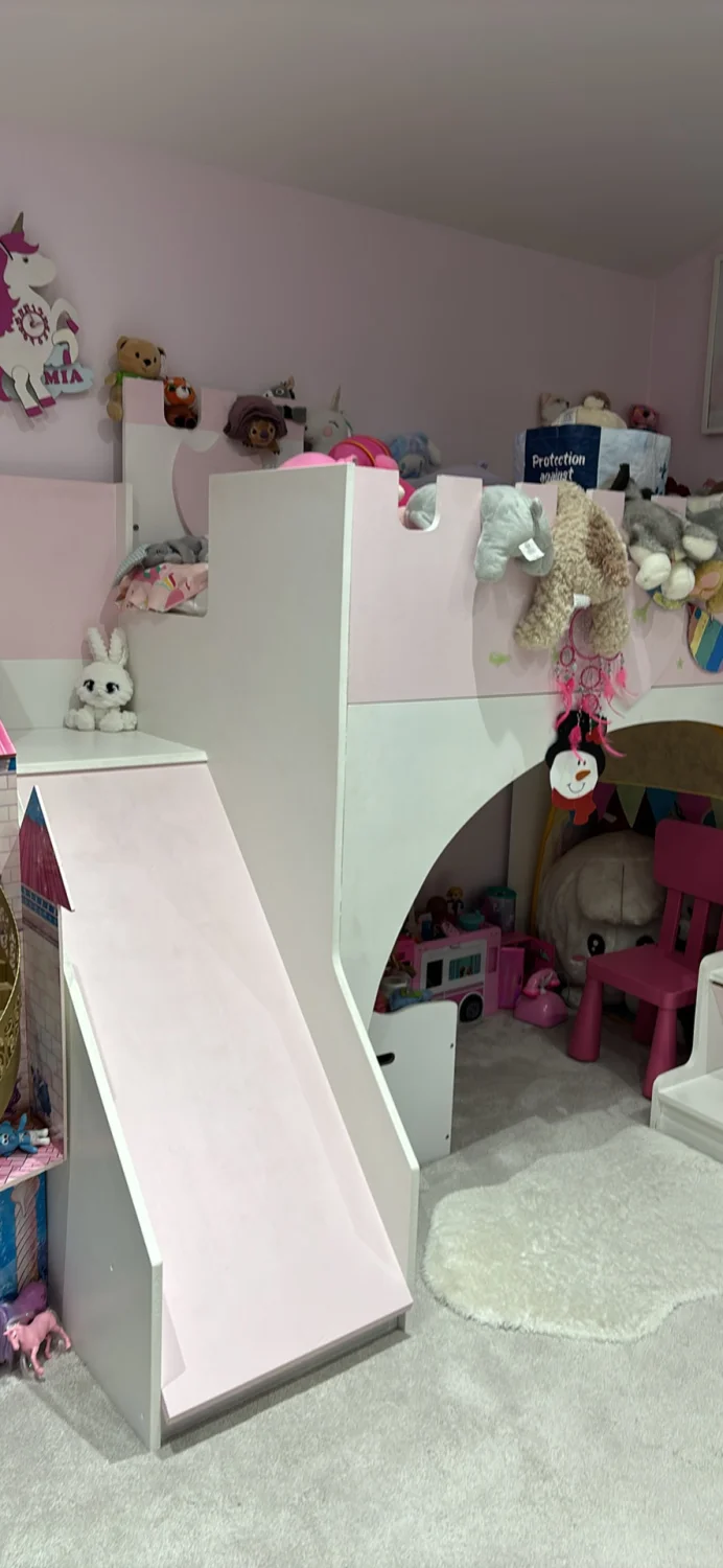 Bunk bed castle with slide