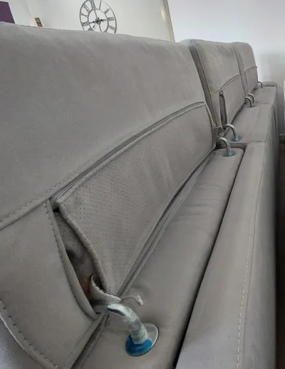 Sofology 3-seater grey fabric sofa, chair with power recliner, storage — image 7