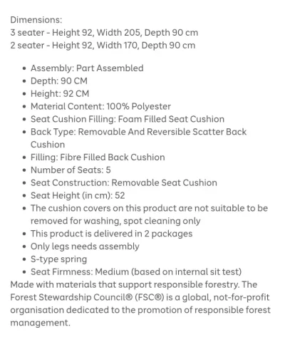 Dury Fabric 2 and 3 seater with scatter back cushions. — image 2