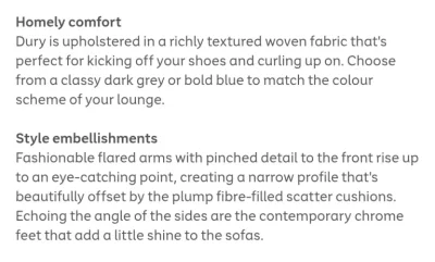 Dury Fabric 2 and 3 seater with scatter back cushions. — image 7