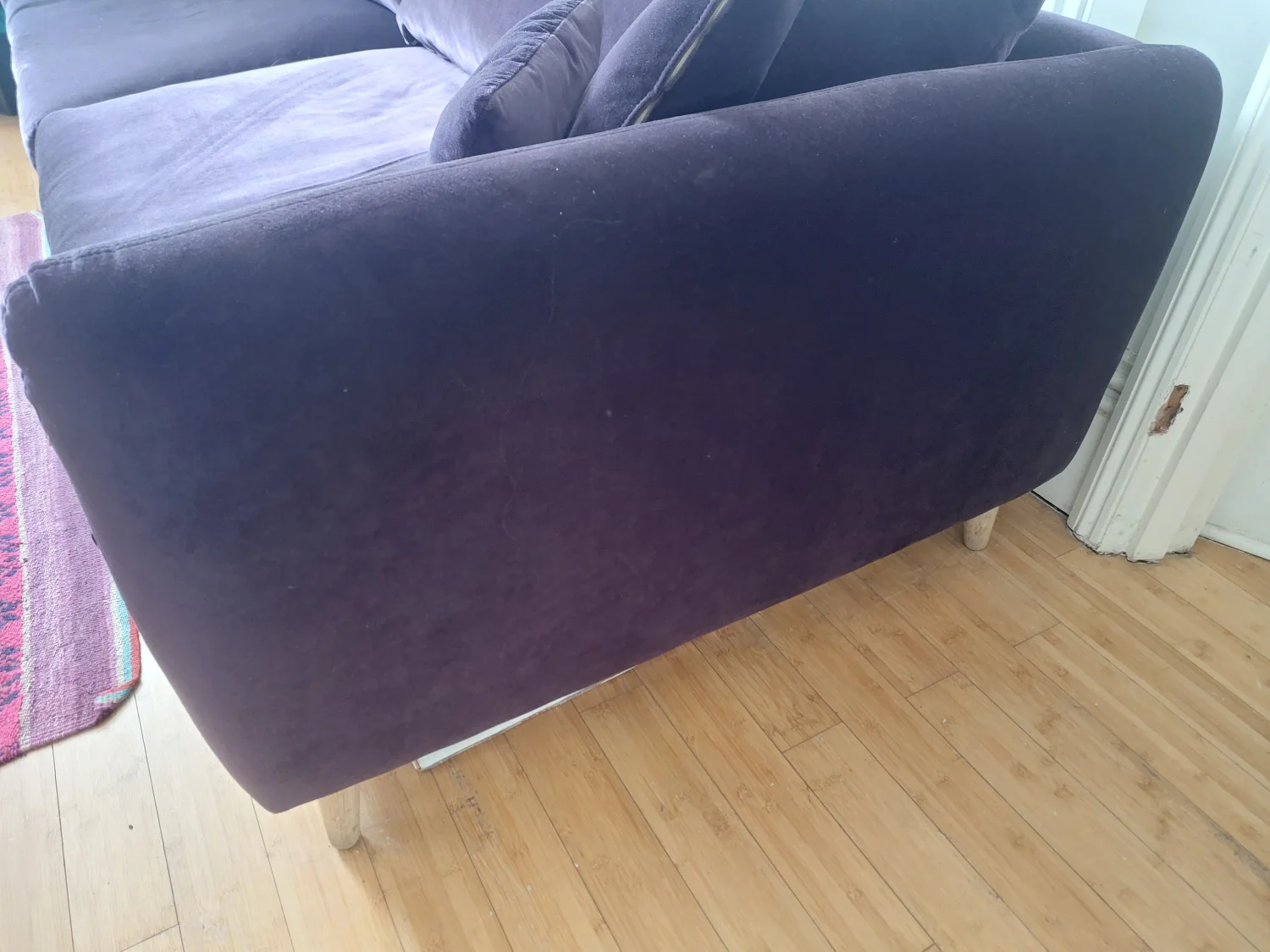 Loaf Squishmeister Extra-Large Sofa – Deep Purple Clever Velvet – Excellent Condition