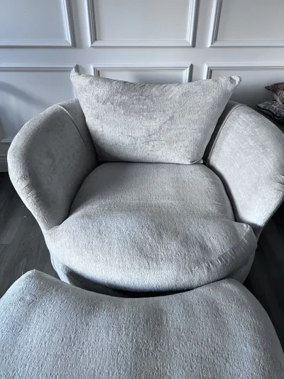 Swivel Cuddle Chair with Footstool — image 3