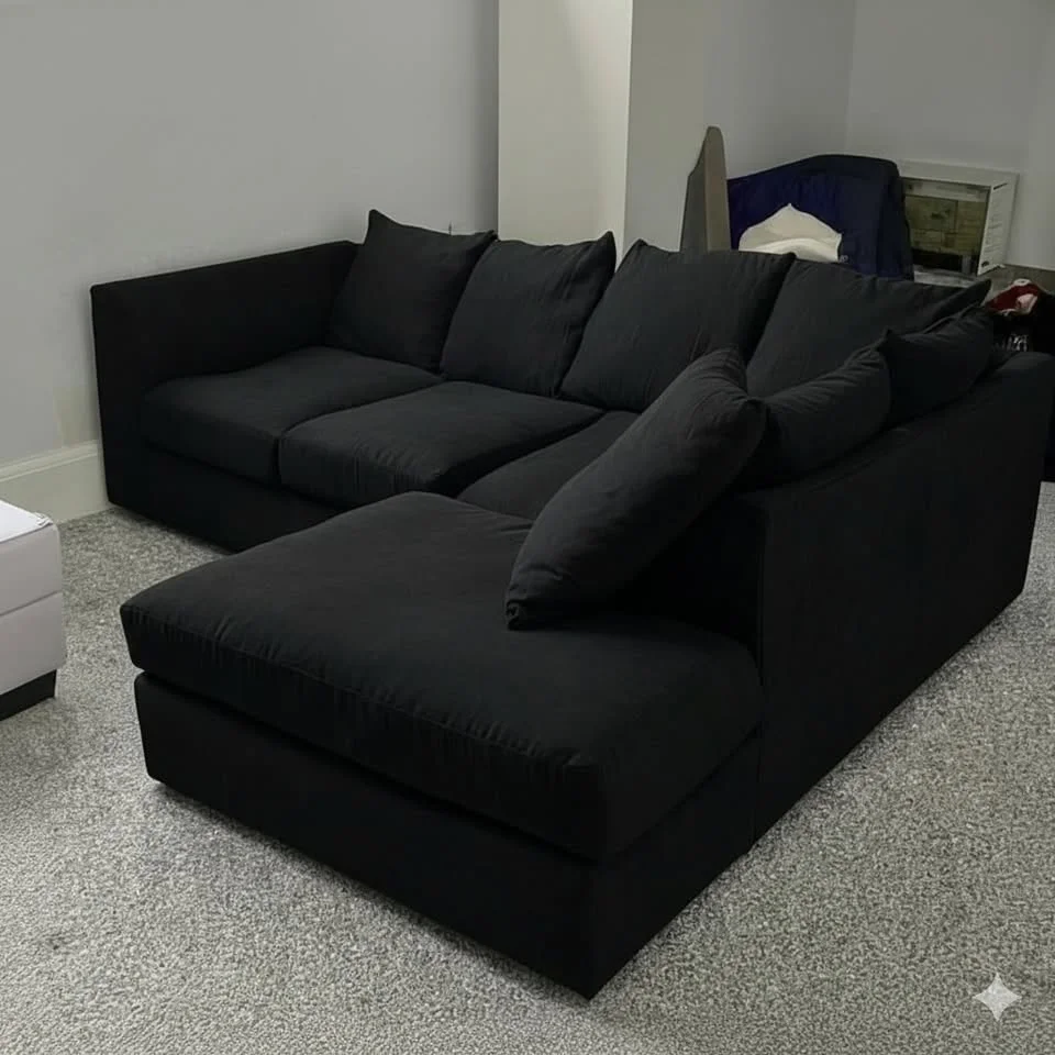 4-Seater Corner Sofa with Long Chaise & High Back