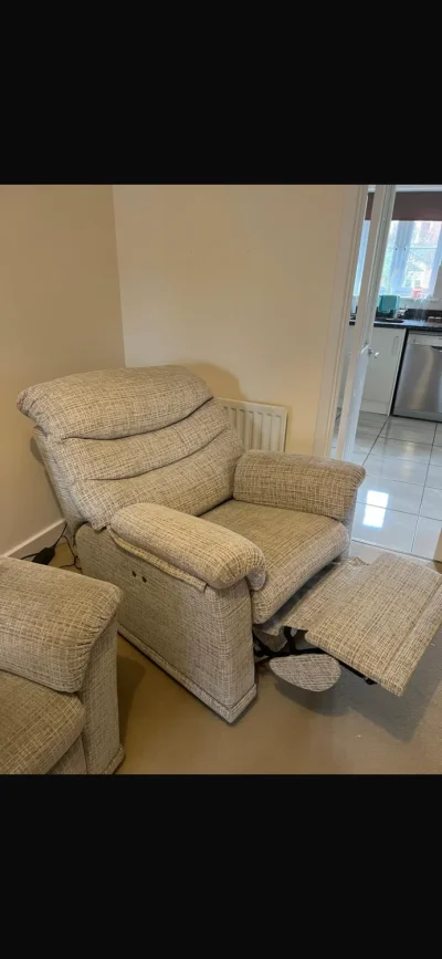 2x Ellis Fabric Reclining Armchairs — image 6