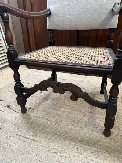 Edwardian cane seat carver chair — image 8