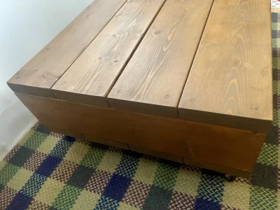 Hand‑Restored Solid Wood Coffee Table with Rustic Finish and Lower Shelf — image 5