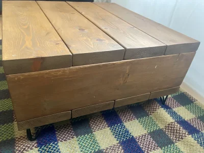 Hand‑Restored Solid Wood Coffee Table with Rustic Finish and Lower Shelf — image 6