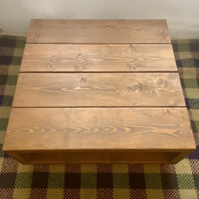 Hand‑Restored Solid Wood Coffee Table with Rustic Finish and Lower Shelf — image 4
