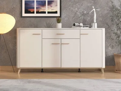 Sideboard Cabinet Storage Unit with Solid Drawer and Doors – Pre-Assembled — image 4