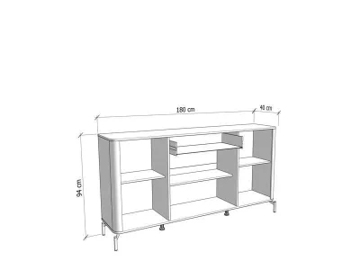 Sideboard Cabinet Storage Unit with Solid Drawer and Doors – Pre-Assembled — image 3