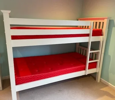 Solid Pine Bensons Bunk Beds – Stone White – Hardly Used – Converts to 2 Singles — image 2