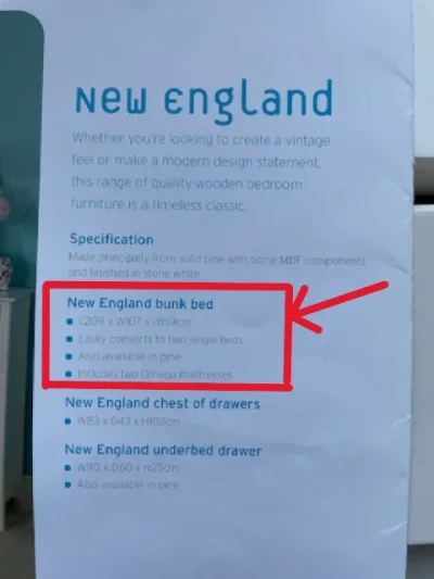 Solid Pine Bensons Bunk Beds – Stone White – Hardly Used – Converts to 2 Singles — image 5