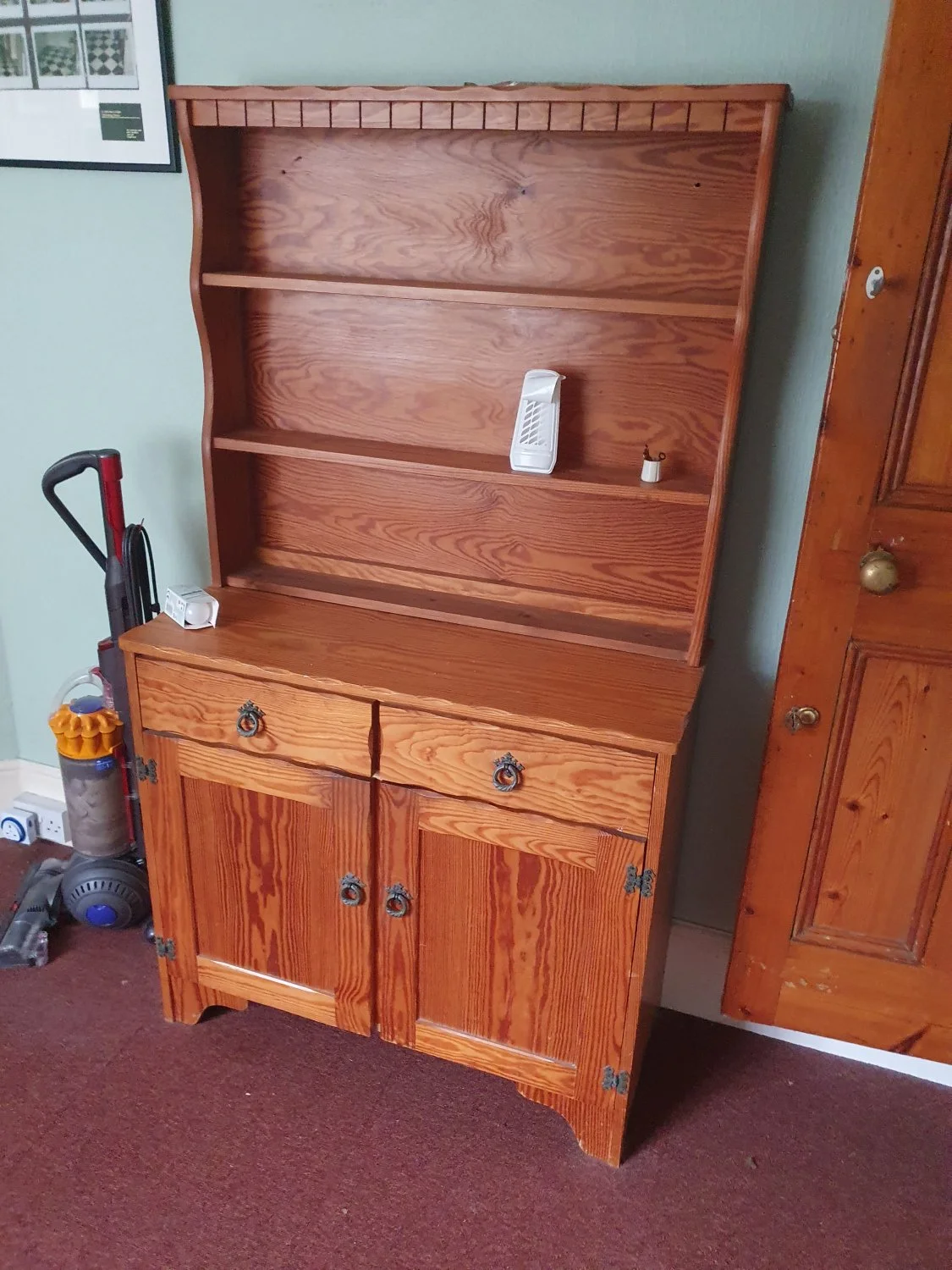 Vintage Sideboard with Raised Back and Decorative Elements