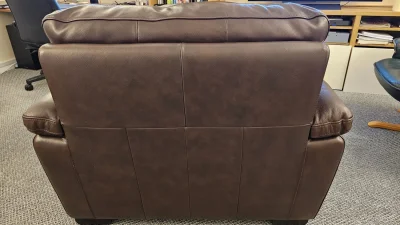 Stylish Modern Leather Armchair in Rich Brown — image 4