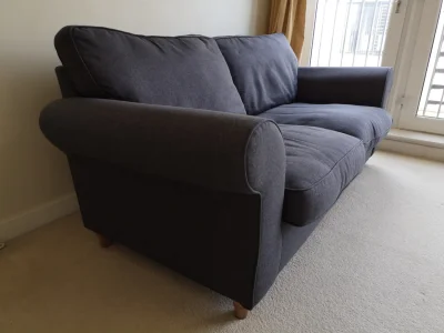 Charcoal Fabric 3‑Seater Sofa – Modern, Comfy & Spacious — image 2