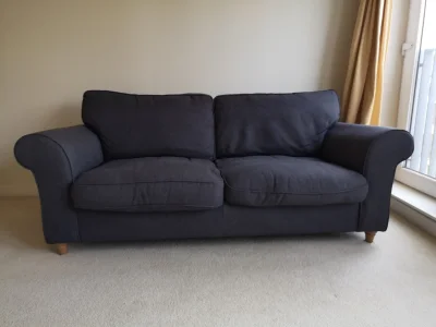 Charcoal Fabric 3‑Seater Sofa – Modern, Comfy & Spacious