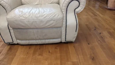 Cream Leather Armchair — image 2