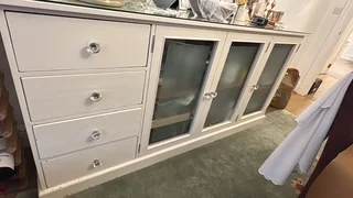 Large painted pine sideboard with 4 drawers