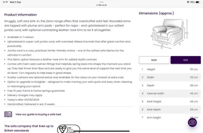 Dfs Zana power recliner chair — image 3