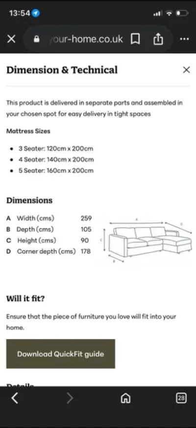 Love your Home 4 Seater Sofa Bed Immaculate Condition with Matress — image 6