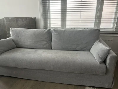 Stylish Modern Grey Sofa with Removable Covers, including spare set of covers — image 4