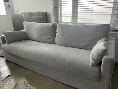 Stylish Modern Grey Sofa with Removable Covers, including spare set of covers — image 2
