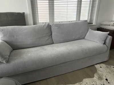Stylish Modern Grey Sofa with Removable Covers, including spare set of covers — image 3