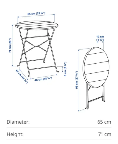 Stylish Modern Bistro Table and Folding Chairs Set in Sleek Black — image 4